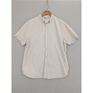 Denim & Flower Ricky Singh Shirt Short Sleeve Size Large Tan Anchors